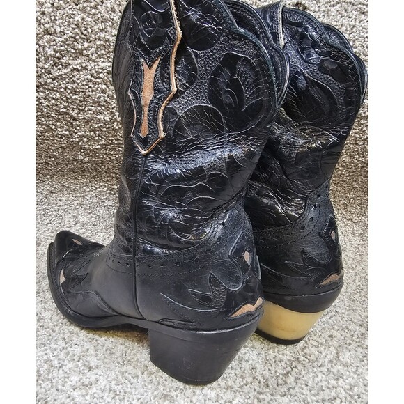 Ariat 7B Dahlia Western Boot Black Leather Cowgirl Whimsygoth Goth Boho Rodeo - Picture 6 of 13